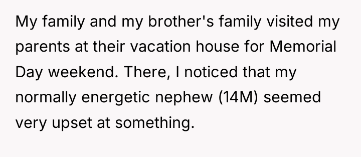 My family and my brother's family visited my parents at...