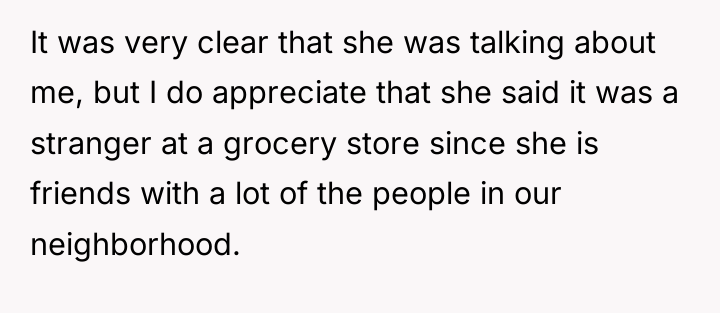 It was very clear that she was talking about me,...