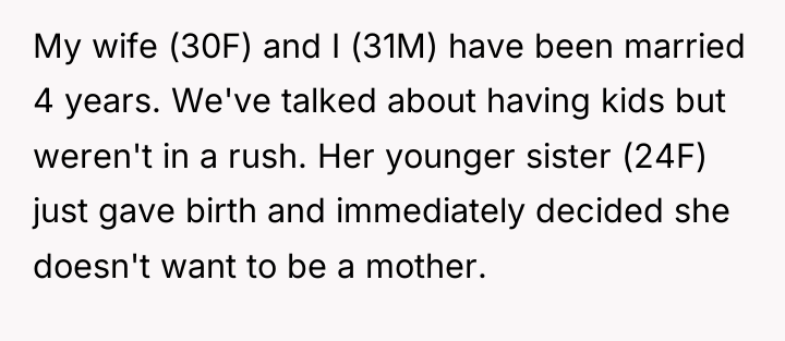 My wife (30F) and I (31M) have been married 4...