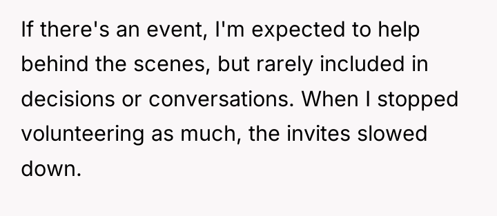 If there's an event, I'm expected to help behind the...