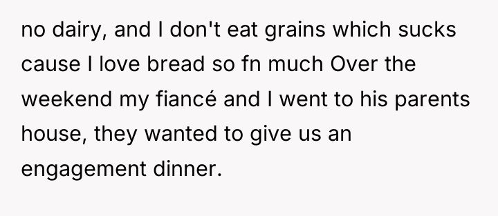 no dairy, and I don't eat grains which sucks cause...