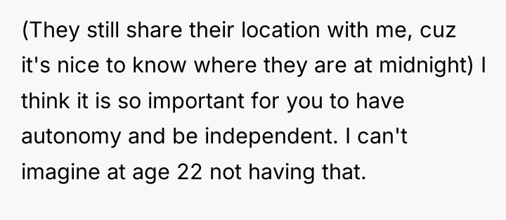 (They still share their location with me, cuz it's nice...