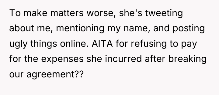 To make matters worse, she's tweeting about me, mentioning my...