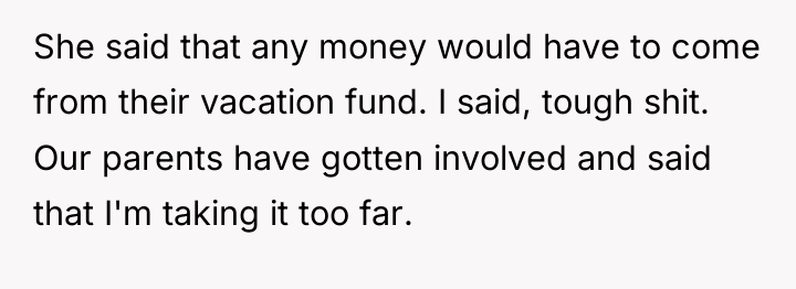 She said that any money would have to come from...