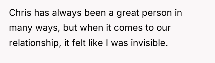 Chris has always been a great person in many ways,...