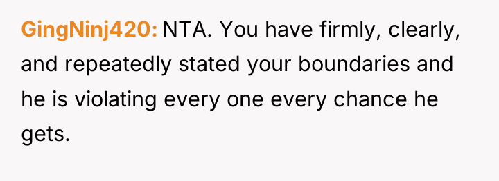 GingNinj420 NTA. You have firmly, clearly, and repeatedly stated your...