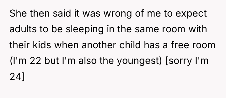She then said it was wrong of me to expect...
