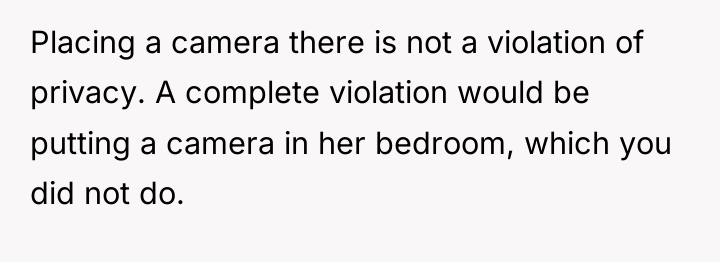 Placing a camera there is not a violation of privacy....
