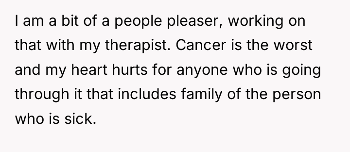 I am a bit of a people pleaser, working on...