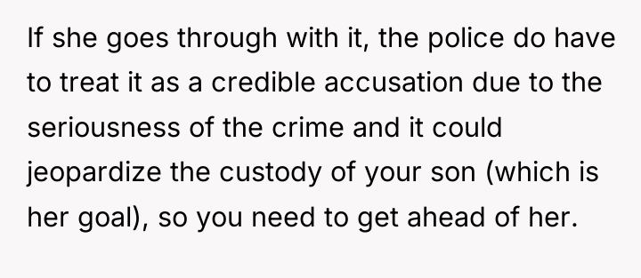 If she goes through with it, the police do have...