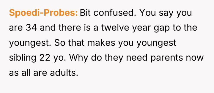 Spoedi-Probes Bit confused. You say you are 34 and there...