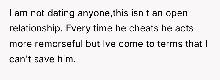 I am not dating anyone,this isn't an open relationship. Every...