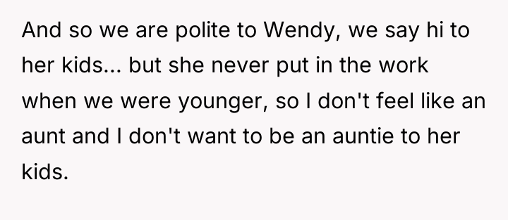 And so we are polite to Wendy, we say hi...