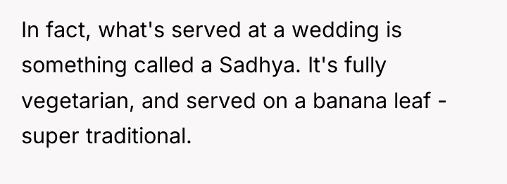 In fact, what's served at a wedding is something called...