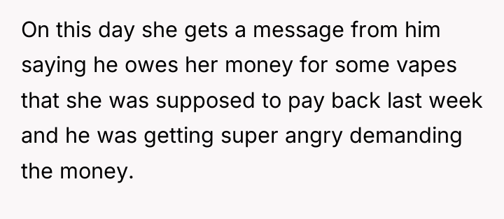 On this day she gets a message from him saying...