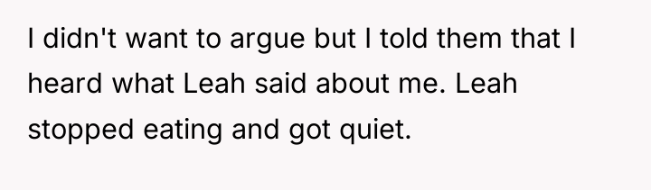I didn't want to argue but I told them that...