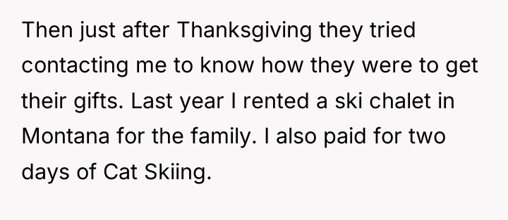 Then just after Thanksgiving they tried contacting me to know...