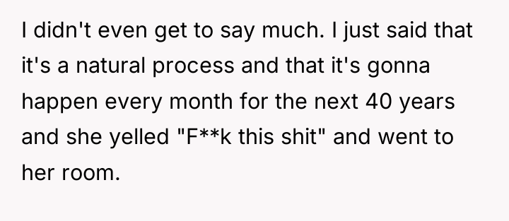 I didn't even get to say much. I just said...