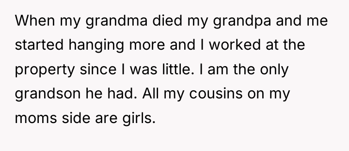 When my grandma died my grandpa and me started hanging...