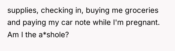 supplies, checking in, buying me groceries and paying my car...