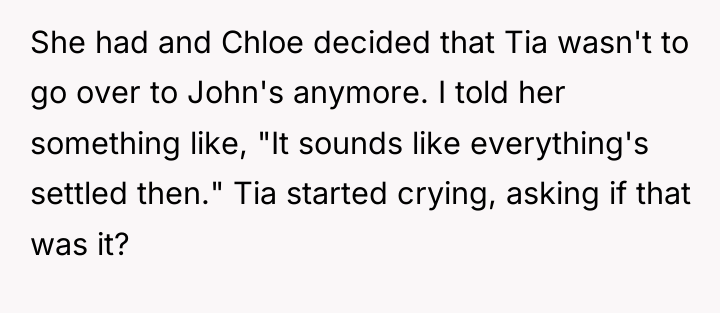 She had and Chloe decided that Tia wasn't to go...