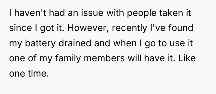 I haven't had an issue with people taken it since...