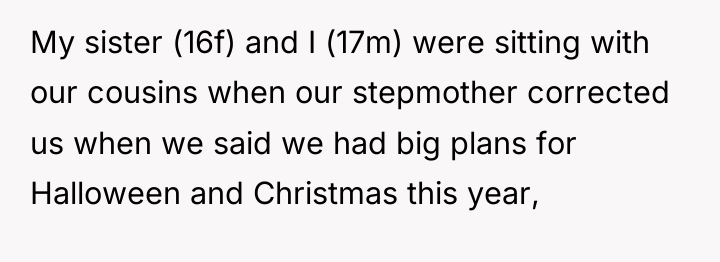 My sister (16f) and I (17m) were sitting with our...
