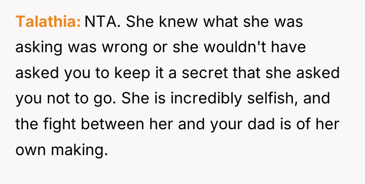 Talathia NTA. She knew what she was asking was wrong...