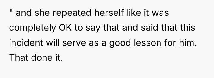 " and she repeated herself like it was completely OK...