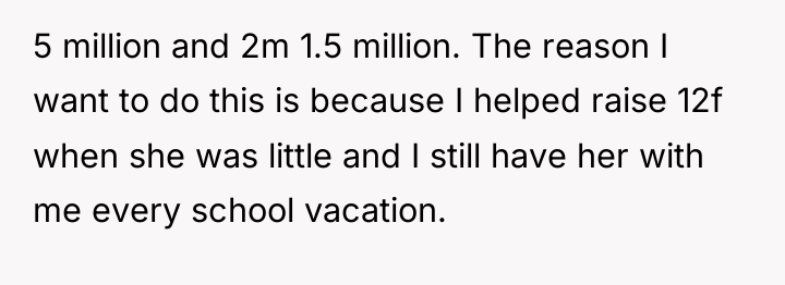 5 million and 2m 1.5 million. The reason I want...