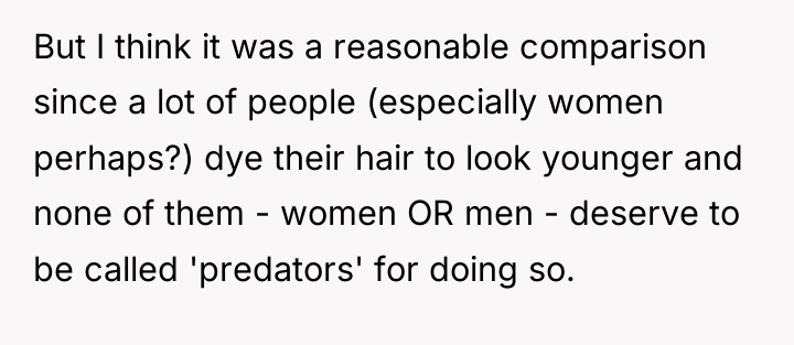But I think it was a reasonable comparison since a...