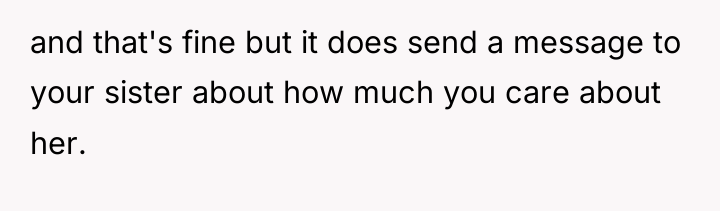 and that's fine but it does send a message to...