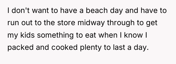 I don't want to have a beach day and have...