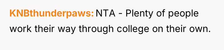 KNBthunderpaws NTA - Plenty of people work their way through...
