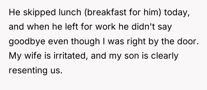 He skipped lunch (breakfast for him) today, and when he...
