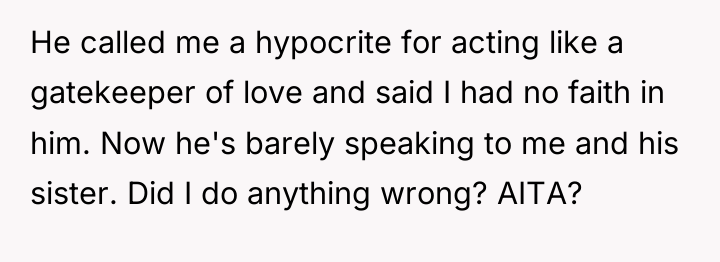 He called me a hypocrite for acting like a gatekeeper...