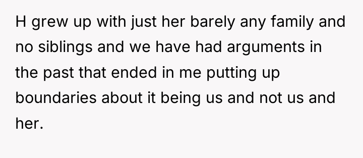 H grew up with just her barely any family and...