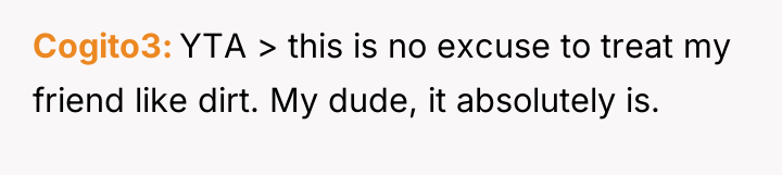 Cogito3 YTA > this is no excuse to treat my...