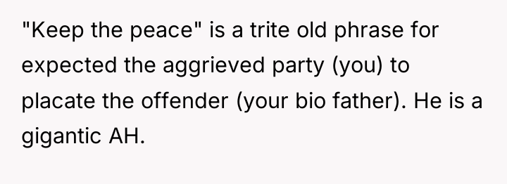 "Keep the peace" is a trite old phrase for expected...