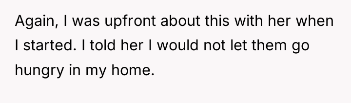 Again, I was upfront about this with her when I...