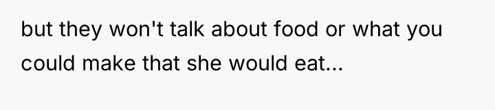 but they won't talk about food or what you could...