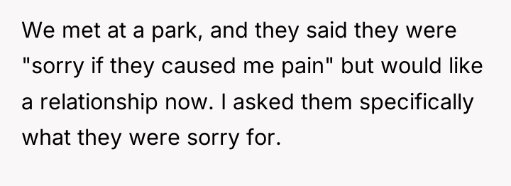 We met at a park, and they said they were...