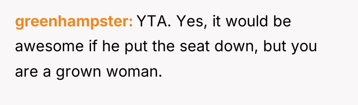 greenhampster YTA. Yes, it would be awesome if he put...
