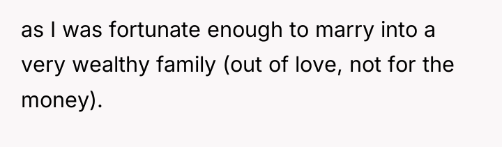 as I was fortunate enough to marry into a very...