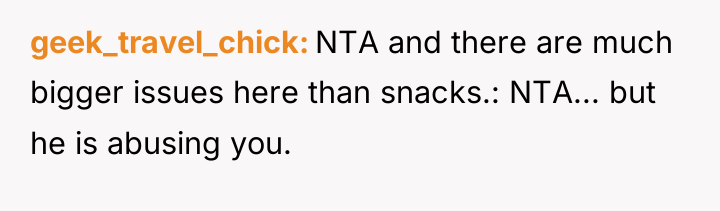 geek_travel_chick NTA and there are much bigger issues here than...