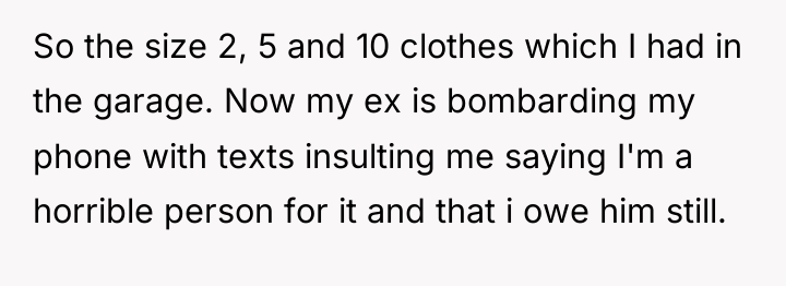 So the size 2, 5 and 10 clothes which I...