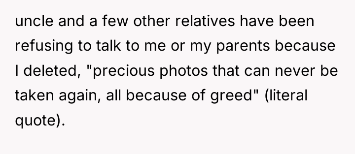 uncle and a few other relatives have been refusing to...