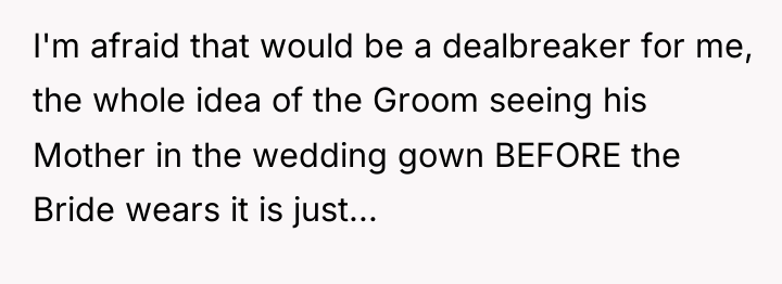 I'm afraid that would be a dealbreaker for me, the...