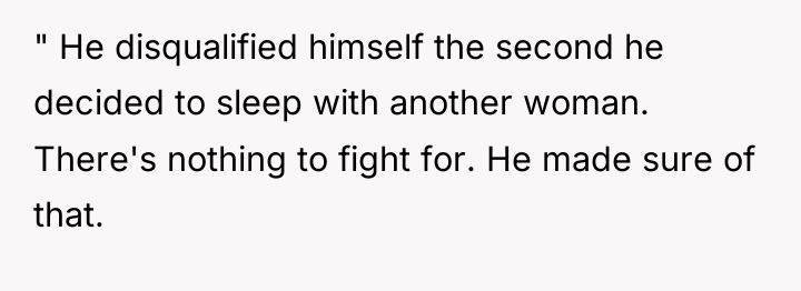 " He disqualified himself the second he decided to sleep...