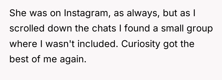 She was on Instagram, as always, but as I scrolled...